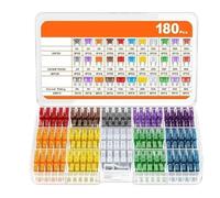 Assortiment de fusibles à lame mixte for voiture, moyen et petit, Kit d'assortiment de fusibles for camion, automobile, moto, Circuit avec boîte, 180 ou 300 pièces(180pcs)