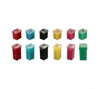 Assortiment de fusibles de voiture 36 pièces avec fusibles hauts STD et profil bas dans un étui en forme de boîte, évalué de 20 A à 80 A, convient pour les réparations de systèmes électriques