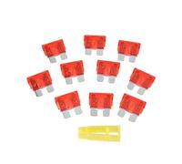 Assortiment de fusibles de voiture de 35 A, kit de fusibles de disjoncteur professionnel, ensemble de fusibles à lame moyenne assortie, 10 pièces équipées d'un extracteur de fusible, fusible