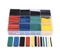 Assortiment de gaines thermorétractables 530 pièces, multicolore, avec boîte de rangement