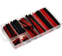 Assortiment de gaines thermorétractables | rouge / noir | 150 pcs.