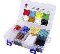 Assortiment de gaines thermorétractables TRU COMPONENTS T1807CA007 rouge, bleu, jaune, vert, transparent, marron, blanc, noir Taux de retreint:3:1 300 pièces