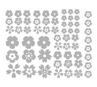 Assortiment de gommettes autocollantes en forme de fleurs - Argenté métallisé, Assortiment