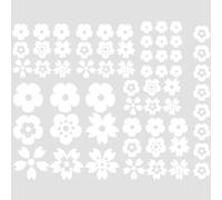 Assortiment de gommettes autocollantes en forme de fleurs - Blanc, Assortiment