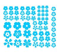 Assortiment de gommettes autocollantes en forme de fleurs - Bleu, Assortiment