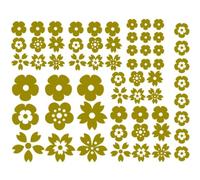 Assortiment de gommettes autocollantes en forme de fleurs - Doré métallisé, Assortiment