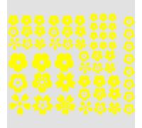Assortiment de gommettes autocollantes en forme de fleurs - Jaune citron, Assortiment