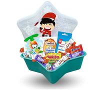 Assortiment de Gourmandises Kinder, Lu, Milka... Dans une Boite Etoile Verte | Le Cadeau Parfait pour un goûter de Noël réussi