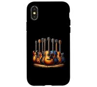Assortiment de Guitares électriques acoustiques Vintage pour guitaristes Coque pour iPhone X/XS