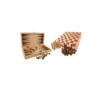 Small Foot Company – Malette de jeux 3453 – Assortiment de jeux X, marron et rouge, couleur bois