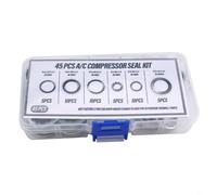 Assortiment de joints de compresseur de climatisation, pour différents modèles de voitures et de camions, 45 pièces, 6 options de taille pour joints d'étanchéité de voiture AC