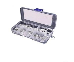 Assortiment de joints plats en cuivre - Joint d'étanchéité en cuivre rouge pour bague avec boîte de rangement pour carter - Applications automobiles et hydrauliques (50/100/120 pièces) (120 feuilles