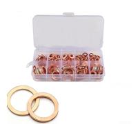 Assortiment de joints plats en cuivre rouge pour joints d'étanchéité pour boulons de puisard, écrous, haute résistance à la chaleur, conductivité électrique, 50, 100 ou 120 pièces (100 pièces)