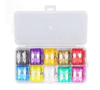 Assortiment de lames de voiture - 100 pièces, 10 types 2A à 35A, boîtier transparent en plastique en alliage de zinc, protection par fusion rapide, pour véhicules automobiles,