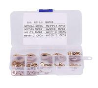 Assortiment de Laveuse Plate en Laiton Ensemble de durabilité élevée Durabilité Usure Résistante 180pcs M2 M2,5 M3 M4 M5 M6 M8 M10 Boîte Pratique GB