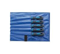 Assortiment de limes d'atelier, 5 éléments, dans une sacoche à roulettes, Long. : 250 mm, Taille 2