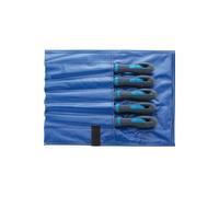 Assortiment de limes d'atelier, 5 éléments, dans une sacoche à roulettes, Long. : 300 mm, Taille 2