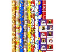 Assortiment de papier cadeau Sinterklaas Inc. 20 étiquettes de nom - 300 x 70 cm - 5 rouleaux