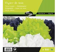 Assortiment de papier de soie - 9 couleurs - 16 x 16 cm - 500 feuilles