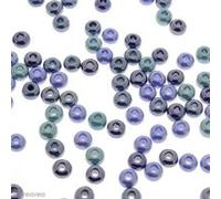 Rayher Perles en verre à grand trou opaques Ø 6,7 mm 55 g Bleu/Turquoise – 1439200