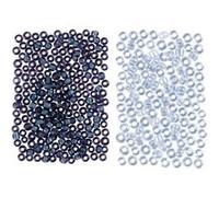 Assortiment de perles de rocaille - Bleu foncé et bleu clair - 1,7 mm - 2 x 7 gr G