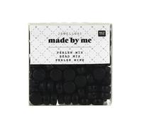 Assortiment de perles rondes en plastique - Noir - Environ 165 pcs