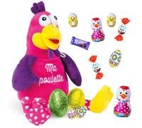 Assortiment de petits Chocolats de Pâques | Ma Poulette et son sachet de 20 friandises : Kinder Schokobons et Mini Milka nature, oeufs et moulages | Idéal à Offrir ou à Cacher