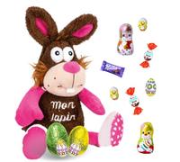 Assortiment de petits Chocolats de Pâques | Mon Lapinou et son sachet de 20 chocolats - Kinder Schokobons et Mini Milka nature, oeufs et moulages | Idéal à Offrir, Cacher