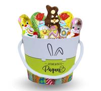 Assortiment de Petits Chocolats de Pâques | Seau garni de 20 confiseries : KINDER Schokobons, Moulage Lapin, Figurines et Œufs | Idéal à Offrir, Cacher ou comme Décoration de Pâques