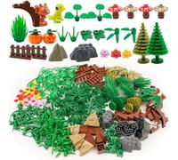 Assortiment de Plantes de Construction Blocs Jouet pour Enfants, Forêt et Jardin Botanical Accessories avec Animaux& Plantes&Arbres&Fleurs&clôtures Compatible avec Les Grandes Marques