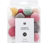 Assortiment de pompons ronds - Pastel - 3 cm - 24 pcs