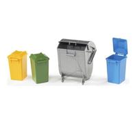 Assortiment de poubelles jouet - BRUDER - Modèle Bruder - Lot de 4 pièces - 1 container 3 petites poubelles