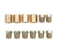 Assortiment de raccords de conduite de frein 12 pièces 7/16 : 24 fils, accessoires de voiture en laiton pour tube de frein 1/4, laiton de qualité supérieure, montage universel,