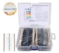 Assortiment de résistances 1475 pièces, 52 valeurs 0 ohms à 5,6 m ohms - Kit de résistances à film métallique 1/4 W Kit de résistance haute précision avec 50 diodes IN4148 pour l'électronique et les