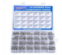 Assortiment de ressorts de compression 390/420 pièces en acier inoxydable pour portes, électroniques, véhicules, outils et réparations mécaniques (390)