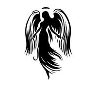 assortiment de silhouettes d'anges Stickers gravés 50.4x76.3cm Décoration de magasin Noir