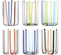 Assortiment de verre Tirache Zafferano en verre borosilicate bicolore Vert-améthyste coffret de 6 pièces