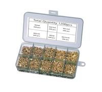 Assortiment de vis à bois petite charnière M2 .5, 1200 pièces, tête plate, 5mm 6mm 7mm 8mm 10mm, Micro laiton autotaraudeuse Wi