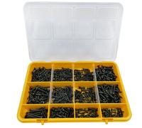 ASSORTIMENT DE VIS A TOLE AUTOPERCEUSES NOIRES TORX ET CRUCIFORMES