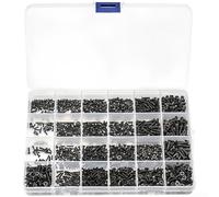 Assortiment de vis autotaraudeuses en acier au carbone noir, à encastrer en croix pour tête cruciforme, kit de vis en tôle pour bois et métal, fixations sans pré-perçage dans une boîte de rangement (A