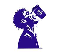 assortiment de zombies ombragés sur Peintures murales et stickers muraux en vinyle 60.8x80.5cm Fourni avec un kit de film de transfert Bleu foncé