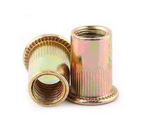 Assortiment d'écrous à riveter en acier carbone plat Filetage métrique M3/M4/M5/M6/M8/M10/M12 (M4 100 pièces)