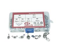 Assortiment d'écrous papillon en acier, plusieurs tailles, serrés à la main, pouce en métal avec boîte de rangement pour ingénierie, réparation automobile