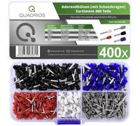 QUADRIOS Assortiment d'embouts simples 0,5/0,75/1/2,5 mm² partiellement isolés 400 pièces