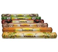 Assortiment d'Encens Aromatiques - Bâtons d'Aromathérapie Naturels de Qualité Supérieure - 6 Paquets de 20 Unités - Arôme Agréable