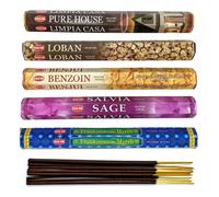 Assortiment d'encens Bouquet ""Purification"". Lot de 100 bâtons (5 parfums) marque HEM.