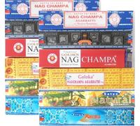 Assortiment d'encens Nag Champa varié 12 boîtes Parfum indien d'intérieur