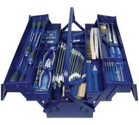 Assortiment d'outils de 60 pièces dans une boîte en tôle d'acier, y compris un testeur de tension