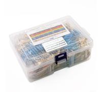 Assortiment électronique 2 W 130 types 1Ω à 3 MΩ | 650 pièces de quantité totale, 5 pièces par valeur, boîte en plastique pratique, sacs individuels assortis