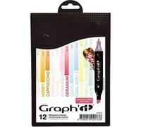 Graph'it Set 12 feutres à alcool Manga 2 double pointe fine et biseautée